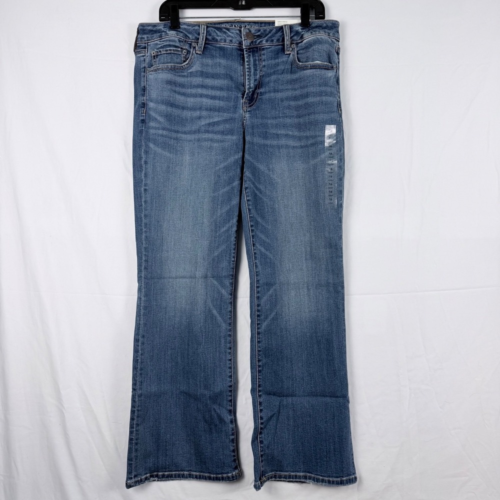 NWT American Eagle Favorite Boyfriend Jeans 16S Cool Hand Blue Stretch Bootcut